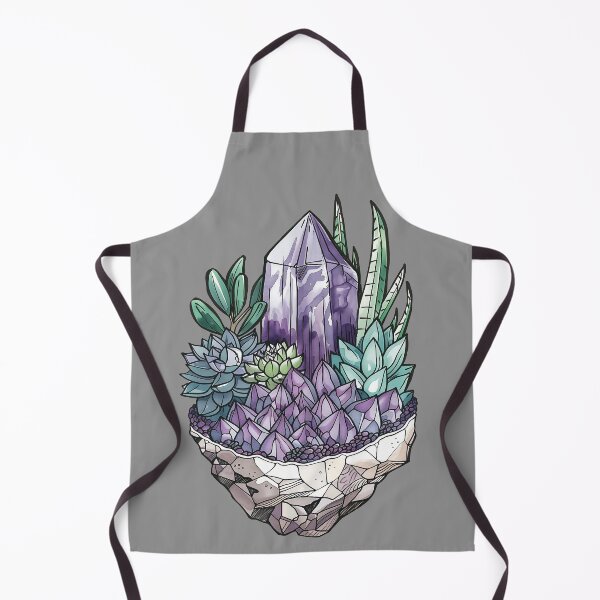 Item preview, Tall Amethyst Crystal Gemstone with Succulents Hand Drawn designed and sold by meganohm.