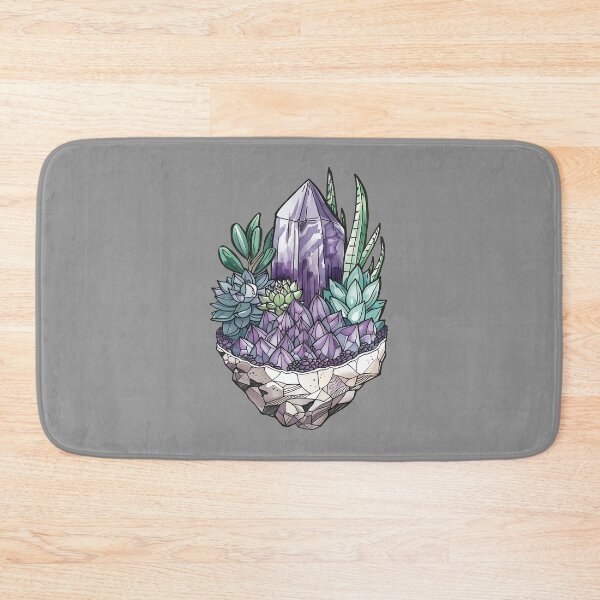 Item preview, Tall Amethyst Crystal Gemstone with Succulents Hand Drawn designed and sold by meganohm.