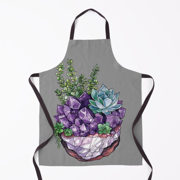 Item preview, Amethyst Crystal Gemstone with Succulents Hand Drawn designed and sold by meganohm.