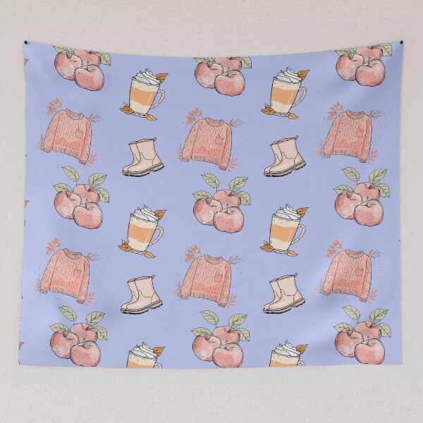 Item preview, Basic Autumn Pattern Pastel Blue designed and sold by HematiteDesign.