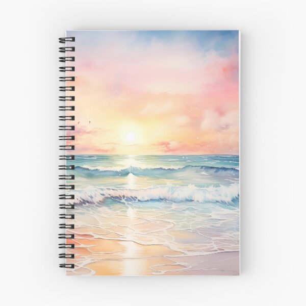 Item preview, Whimsical Pastel Watercolour Beach Sunset designed and sold by Amberjays.