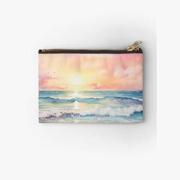 Item preview, Whimsical Pastel Watercolour Beach Sunset designed and sold by Amberjays.