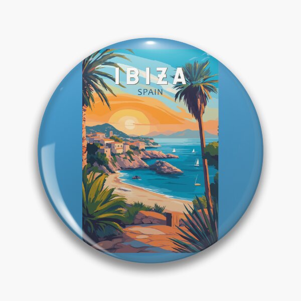 Item preview, Ibiza Spain Travel Art Vintage designed and sold by KrisSidDesigns.