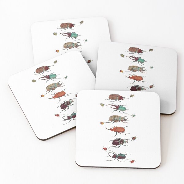 Item preview, Beetles lined up, blue shadows designed and sold by DreamingBeetle.