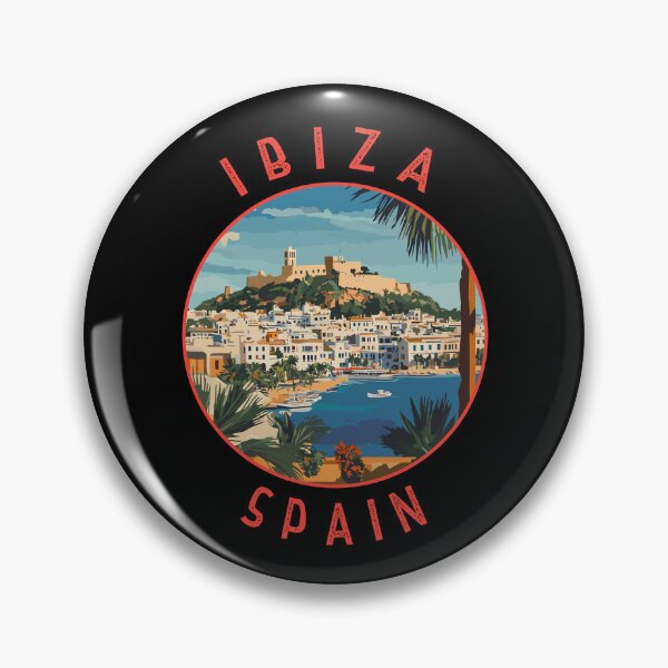 Item preview, Ibiza Spain Retro Distressed Circle designed and sold by KrisSidDesigns.