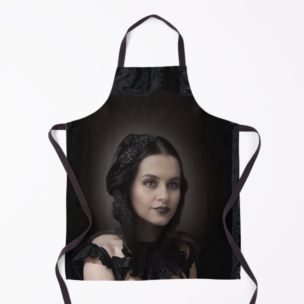 Item preview, Goth girl with dark eyes dressed in black, with black veil. designed and sold by Jennifer Morcom.