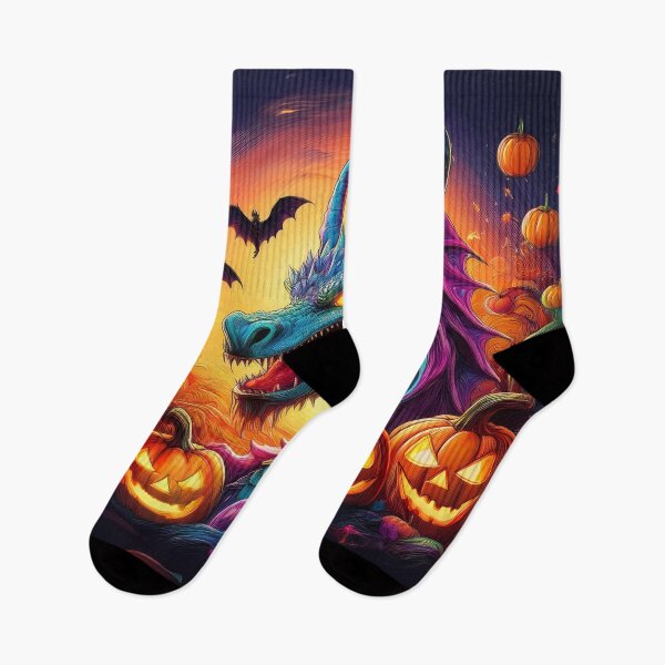 Item preview, Dragons Bats and Pumpkins Halloween scene   designed and sold by Grang Art Artistic Designs.