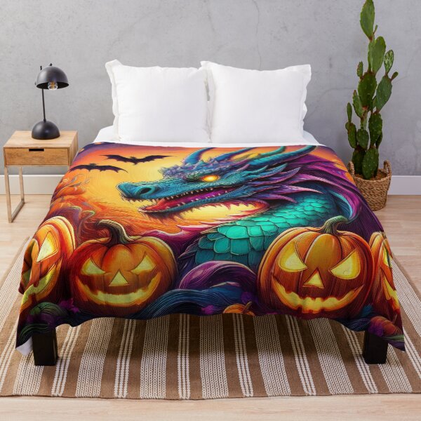 Item preview, Dragons Bats and Pumpkins Halloween scene   designed and sold by Grang Art Artistic Designs.