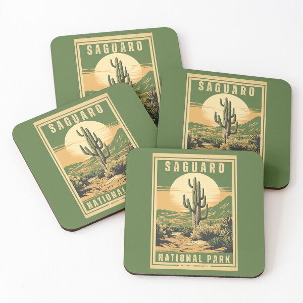 Item preview, A Vintage Travel Illustration of Saguaro National Park - Arizona - United States  designed and sold by GoodOldVintage.