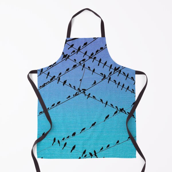 Item preview, Birds of a Feather : Grackles of Austin, Texas : Blue Linen designed and sold by TRVLR Designs.