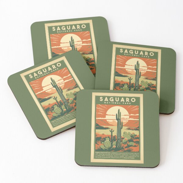 Item preview, A Vintage Travel Illustration of Saguaro National Park - Arizona - United States  designed and sold by GoodOldVintage.