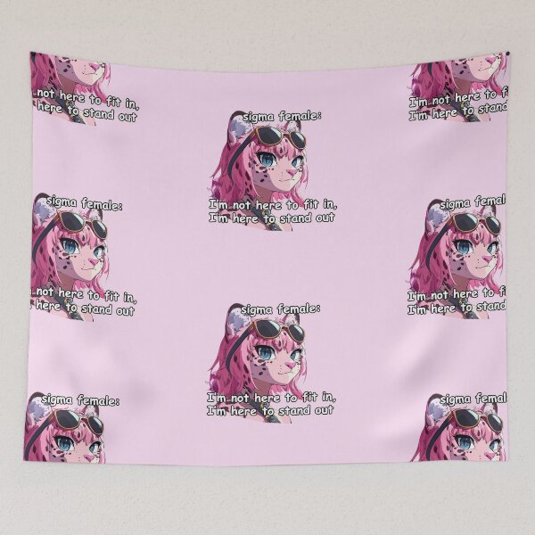 Item preview, Pink jaguar sigma female anime style meme quote  designed and sold by pinkuardesign.