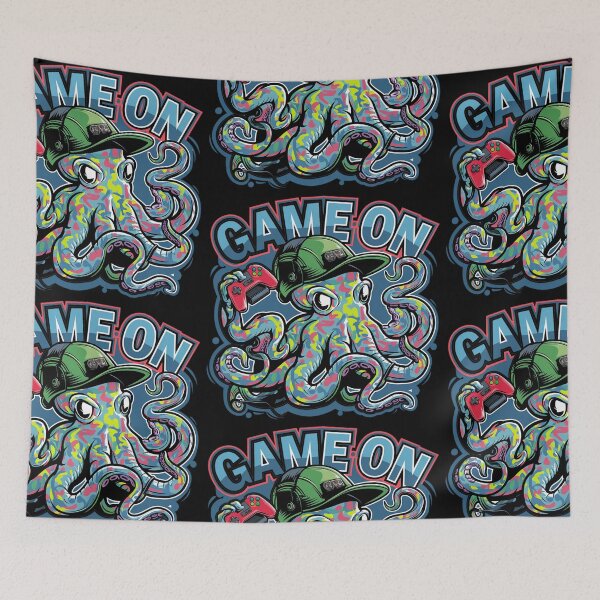 Item preview, Funny Octopus Gamer Game On Graffiti designed and sold by Nature's Fancy.