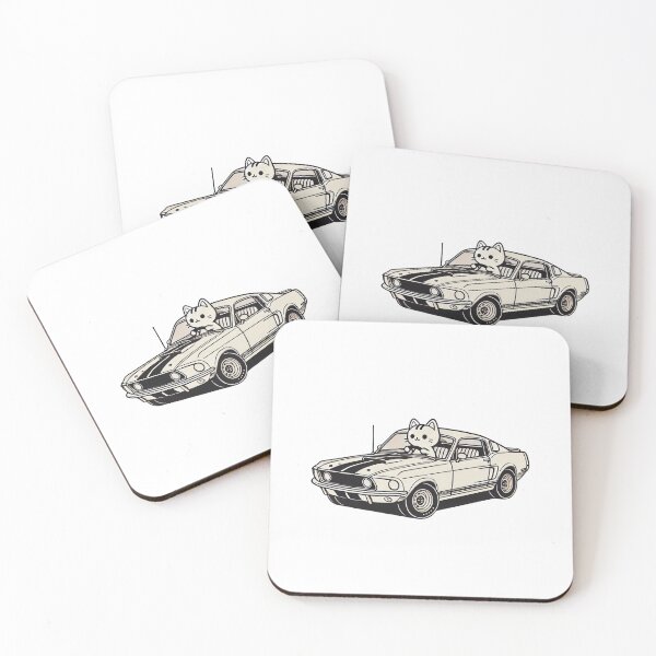 Item preview, Cat that drives Mustang 1969 designed and sold by maria-kuu.