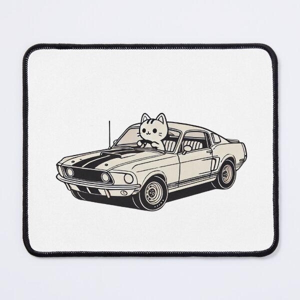Item preview, Cat that drives Mustang 1969 designed and sold by maria-kuu.
