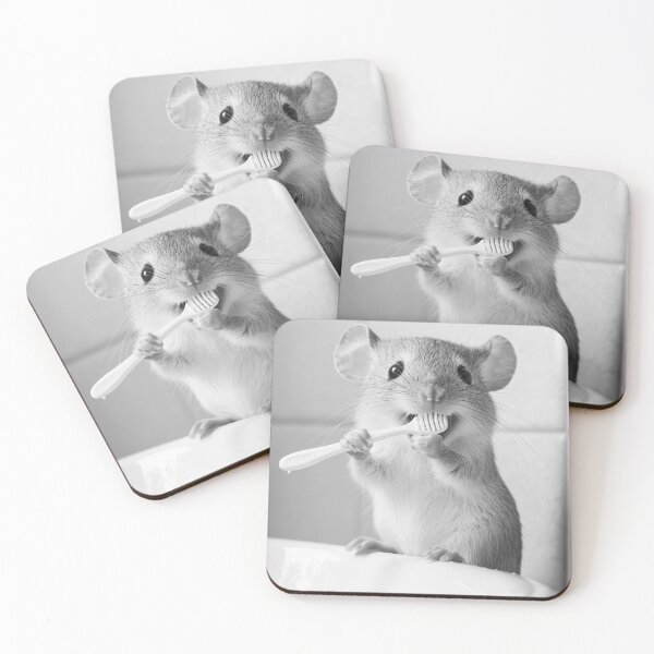 Item preview, Mouse Brushing Teeth, Funny Vintage Animal Photo designed and sold by CheekyAnimalz.