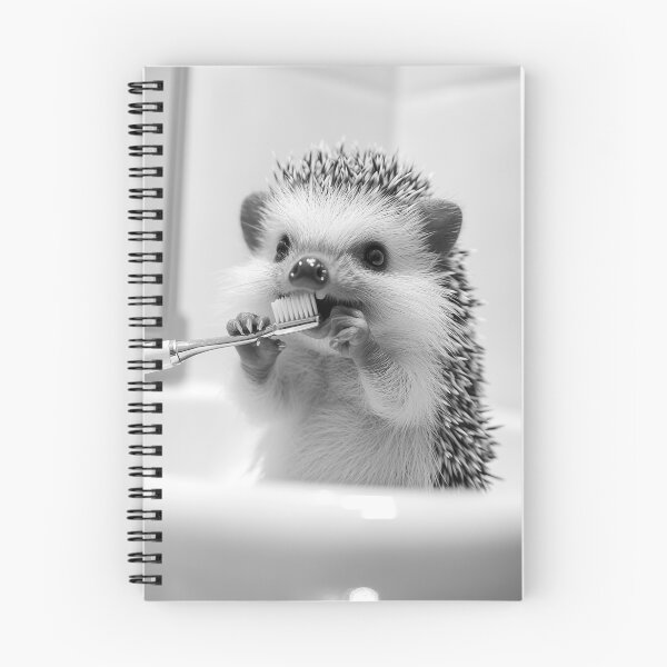 Item preview, Hedgehog Brushing Teeth, Funny Vintage Animal Photo designed and sold by CheekyAnimalz.
