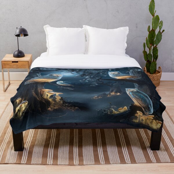 Item preview, Mystical Owls in Moonlit Forest designed and sold by RkskArt.