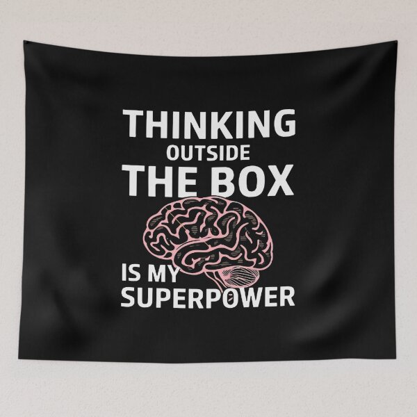 Item preview, Thinking Outside the Box Superpower Graphic designed and sold by artwaves.