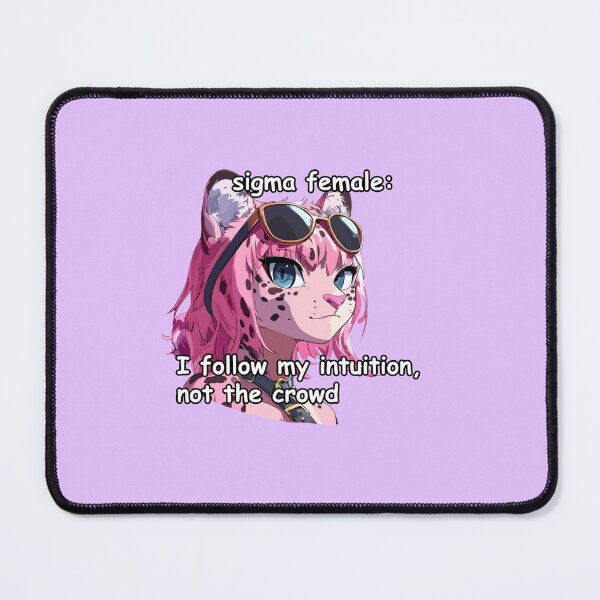 Item preview, Pink jaguar sigma female anime style meme quote designed and sold by pinkuardesign.
