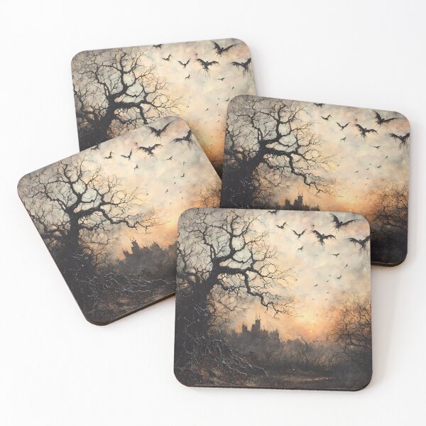 Item preview, Ravens Over Haunted Forest at Dusk – Dark Gothic Decor designed and sold by Matt's Artificial Nature.