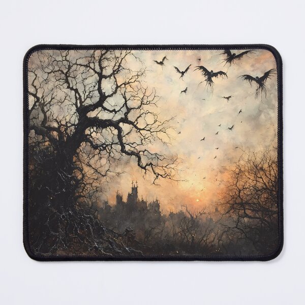 Item preview, Ravens Over Haunted Forest at Dusk – Dark Gothic Decor designed and sold by Matt's Artificial Nature.
