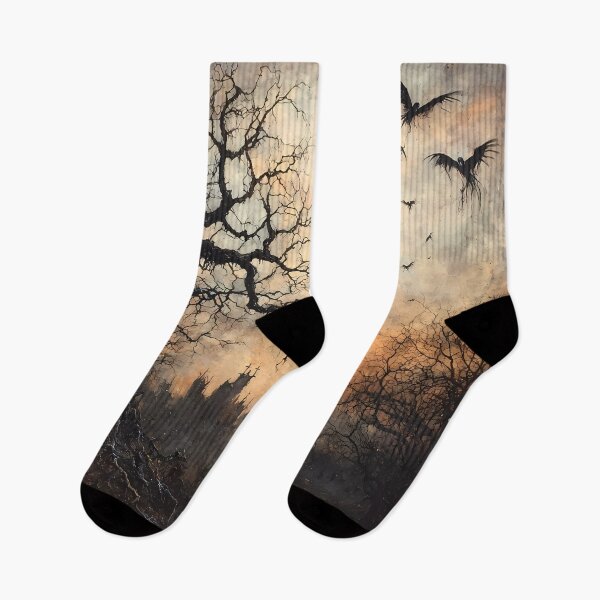 Item preview, Ravens Over Haunted Forest at Dusk – Dark Gothic Decor designed and sold by Matt's Artificial Nature.