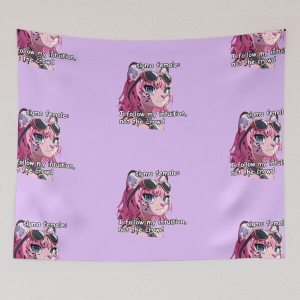 Item preview, Pink jaguar sigma female anime style meme quote  designed and sold by pinkuardesign.