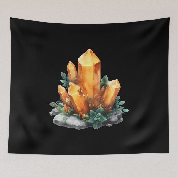 Item preview, Golden Citrine Crystal Gemstone with Greenery designed and sold by meganohm.