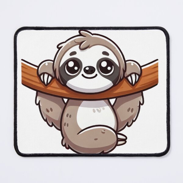 Item preview, Adorable Cartoon Sloth Hanging from a Branch designed and sold by LevelUpStickers.