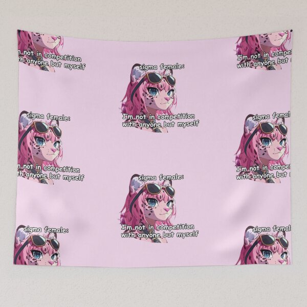 Item preview, Pink jaguar sigma female anime style meme quote  designed and sold by pinkuardesign.