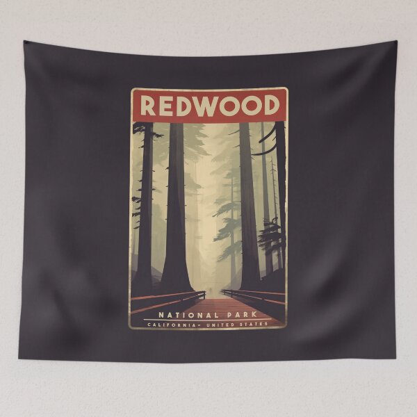 Item preview, A Vintage Travel Illustration of Redwood National Park - California - United States  designed and sold by GoodOldVintage.