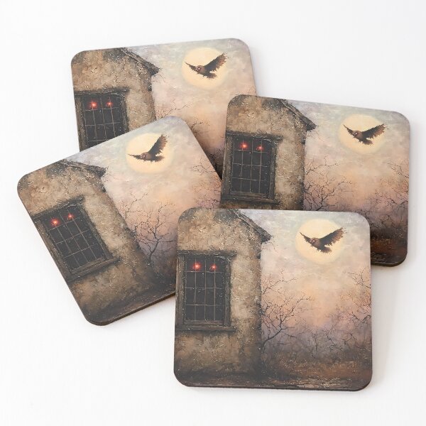 Item preview, Sinister Red Eyes in Haunted Cottage – Eerie Halloween Decor designed and sold by Matt's Artificial Nature.
