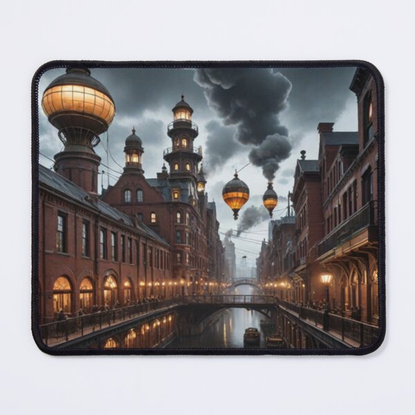 Item preview, Gothic Twilight: An Industrial Fantasy Cityscape designed and sold by ZenOfAIarts.