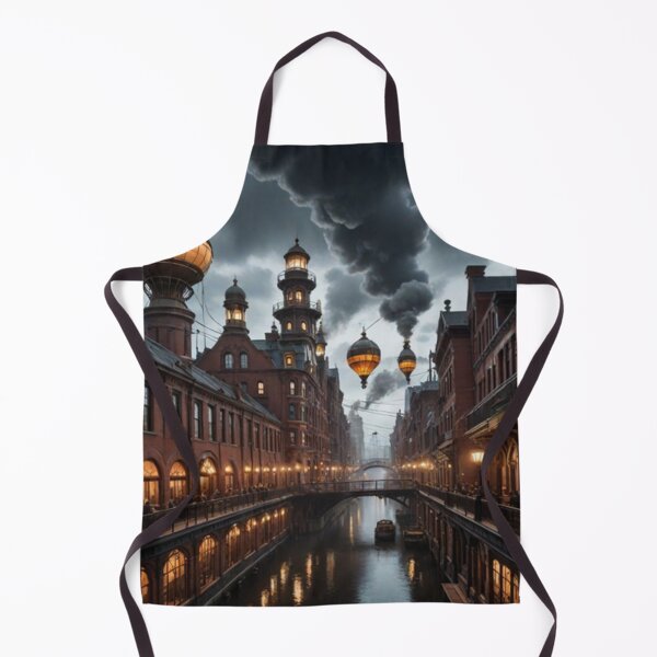 Item preview, Gothic Twilight: An Industrial Fantasy Cityscape designed and sold by ZenOfAIarts.