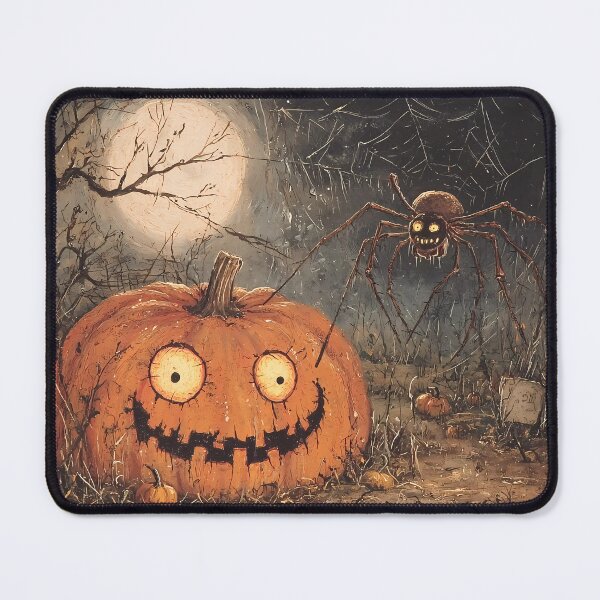 Item preview, Sinister Jack-o'-Lantern and Giant Spider – Creepy Halloween Art designed and sold by Matt's Artificial Nature.