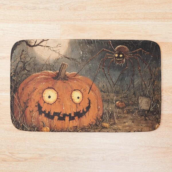 Item preview, Sinister Jack-o'-Lantern and Giant Spider – Creepy Halloween Art designed and sold by Matt's Artificial Nature.