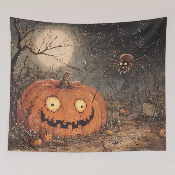 Item preview, Sinister Jack-o'-Lantern and Giant Spider – Creepy Halloween Art designed and sold by Matt's Artificial Nature.