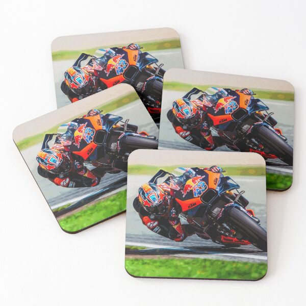 Item preview, Jack Miller hanging in the corners on his 2024 MotoGP Motorcycle abstract designed and sold by Rodissimus1984.