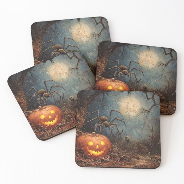 Item preview, Sinister Jack-o'-Lantern and Giant Spider – Eerie Halloween Scene designed and sold by Matt's Artificial Nature.