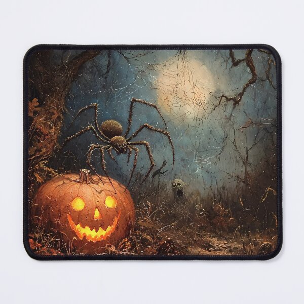 Item preview, Sinister Jack-o'-Lantern and Giant Spider – Eerie Halloween Scene designed and sold by Matt's Artificial Nature.