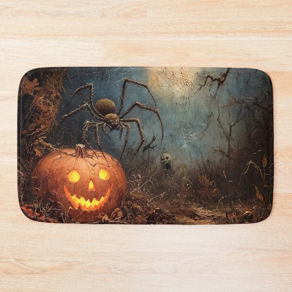 Item preview, Sinister Jack-o'-Lantern and Giant Spider – Eerie Halloween Scene designed and sold by Matt's Artificial Nature.