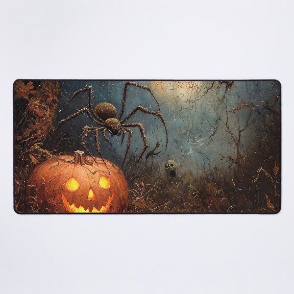 Item preview, Sinister Jack-o'-Lantern and Giant Spider – Eerie Halloween Scene designed and sold by Matt's Artificial Nature.