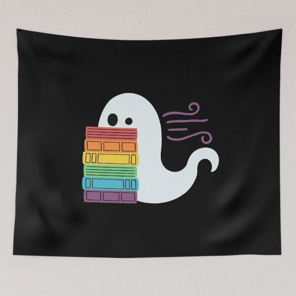 Item preview, pride book ghost reading designed and sold by DesignsByAND.