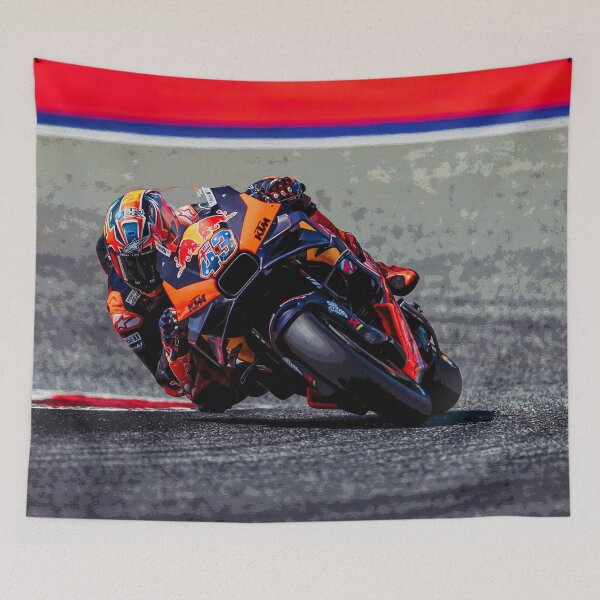 Item preview, Jack Miller hanging in the corners on his 2024 MotoGP Motorcycle abstract 2 designed and sold by Rodissimus1984.