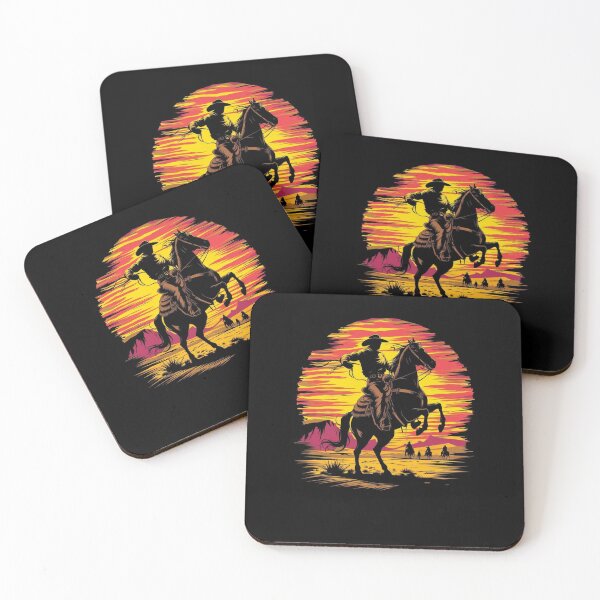 Item preview, Cowboy riding a rearing horse designed and sold by Ambient Mind Design.