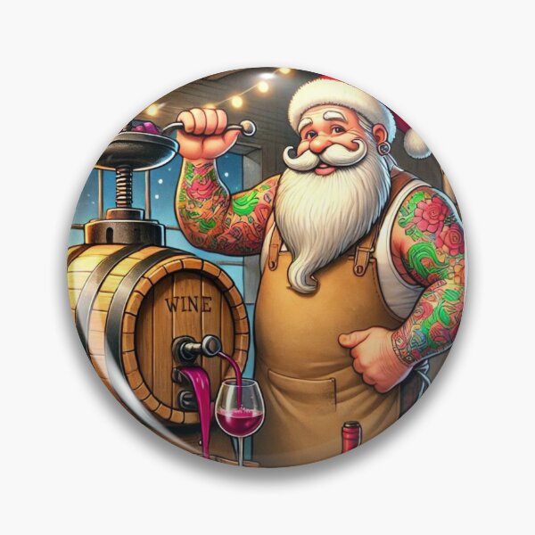 Item preview, Tattooed Santa Making Wine designed and sold by Plonapp.