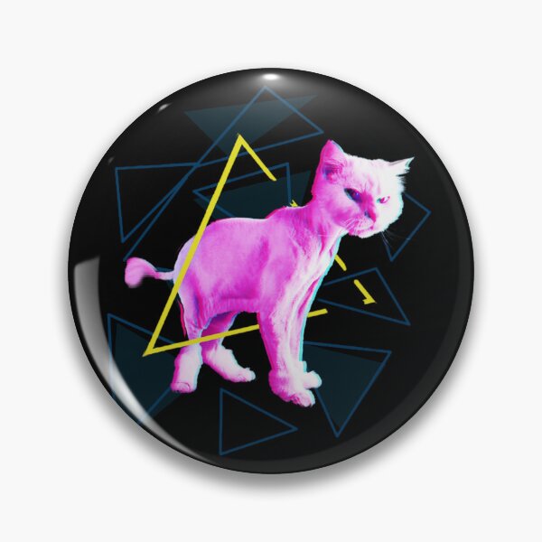 Aperçu de l'œuvre Chat néon en triangles créée et vendue par Elitegraff.