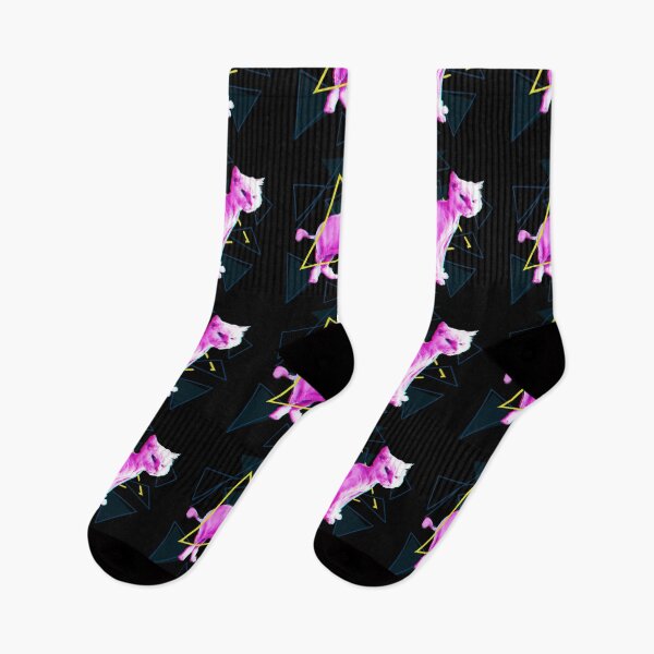 Item preview, Neon cat in triangles designed and sold by Elitegraff.