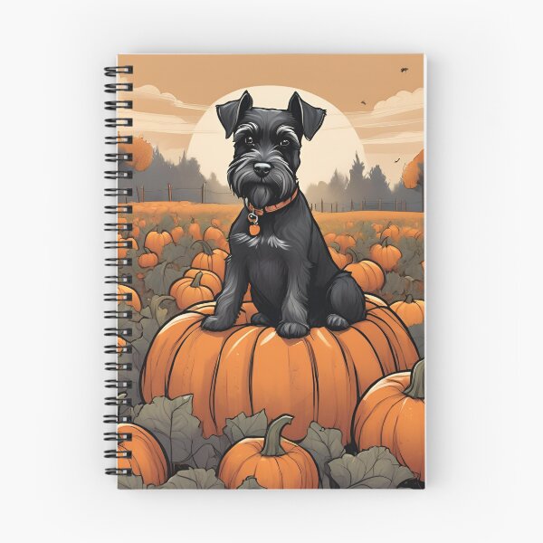 Item preview, Mini Schnauzer in a pumpkin patch designed and sold by Madmizz.